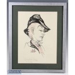 Quentin Crisp (1908-1999) Self Portrait 1986 Limited Edition Signed Print the self-portrait in black