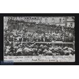 Very Rare 1905 All Blacks Rugby Photo Postcard: The crowded, triumphant welcome-home celebrations at