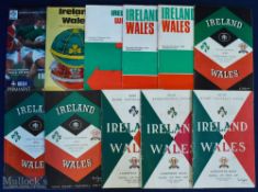 1956-1996 Ireland v Wales Rugby Programme Selection (9): To inc a run 1956-1974 (no 1972 clash