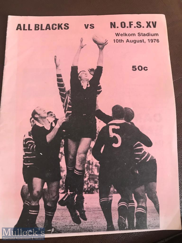 Rare 1976 NZ tour of S Africa Rugby Programme: Less often seen, the All Blacks' game against