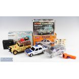Three Assorted Remote-Controlled Car inc Hong Kong made 10" Land Rover, Wilkin Toy Police Car and