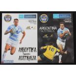 2014 & 2015 Argentina v Australia Rugby programmes (2): For games played at Mendoza in the Rugby