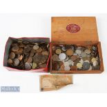 A Collection of British Coins and World Coins the British coins are mostly copper coins, with a good