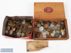 A Collection of British Coins and World Coins the British coins are mostly copper coins, with a good