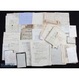 Miscellanous collection of documents, letters etc including indentures, printed notices, family