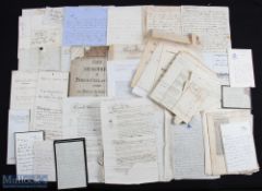 Miscellanous collection of documents, letters etc including indentures, printed notices, family