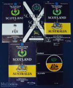 1961-1989 Scotland v Overseas Rugby Programme Selection (5): v Australia 1981, 1984 & 1988; v S