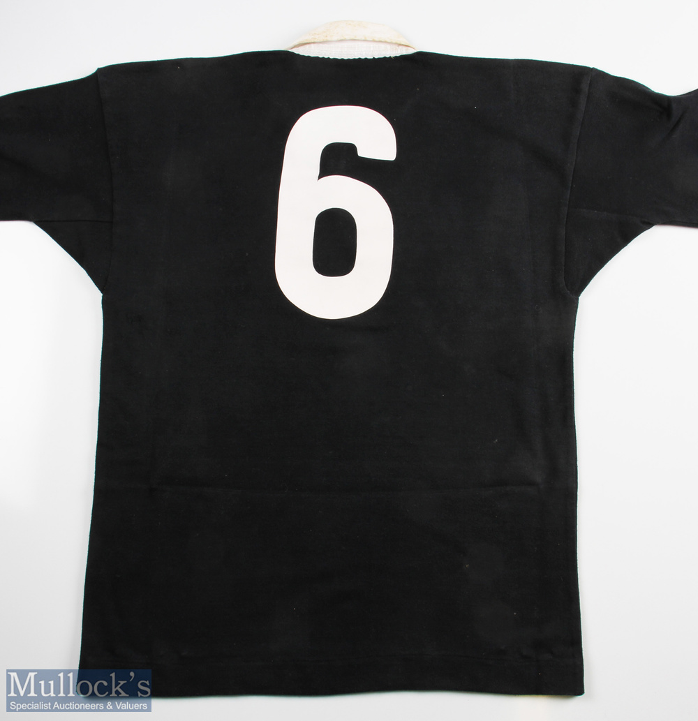 Mark Shaw (b.1956) Match Worn New Zealand 'All Blacks' 1983 International Rugby Jersey: In black - Image 2 of 2