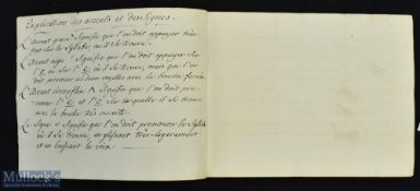Dictionary for the Grand Tour - manuscript volume late 18th century inscribed in English/French/