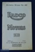 Scarce Radco Motor Cycles 1928 Sales Catalogue - An 8 page Catalogue printed for their Stand at