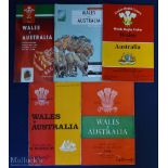 1958-1992 Wales v Australia Rugby Programme Selection (5): Issues from Cardiff for 1958, 1975, 1984,