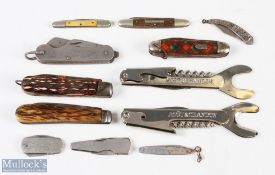 A Selection of Folding Pen knifes Fruit Knifes to include a 1952 British Army H Rowbotham c1286