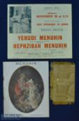 1938-39- Yehudi Menuhin Concerts; Yehudi Menuhin at Royal Albert Hall. March 20th, 1939, Programme