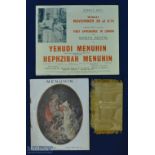 1938-39- Yehudi Menuhin Concerts; Yehudi Menuhin at Royal Albert Hall. March 20th, 1939, Programme