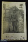 1914 WW1 Germany Soldier Real Photograph Postcard, with name and inscription to front, unposted