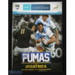 2013 Argentina v S Africa Rugby Programme: From the game played at Mendoza. VG