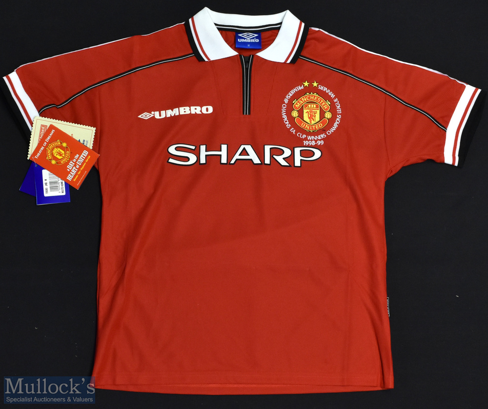 1998/99 Manchester United Treble Winners Replica Football Shirt with short sleeves, Size M