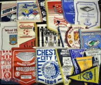 20 English/Welsh Premier and Football League Pennants, made of silk and nylon/plastic a good mixture