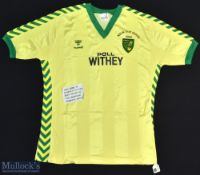 1985 Norwich City FC Milk Cup Final Football Shirt sponsored by Poll Withey, made by Hummel, Short