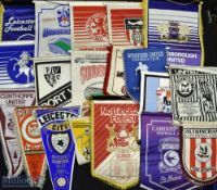 20 English/Welsh Premier and Football League Pennants, made of silk and nylon/plastic a good mixture