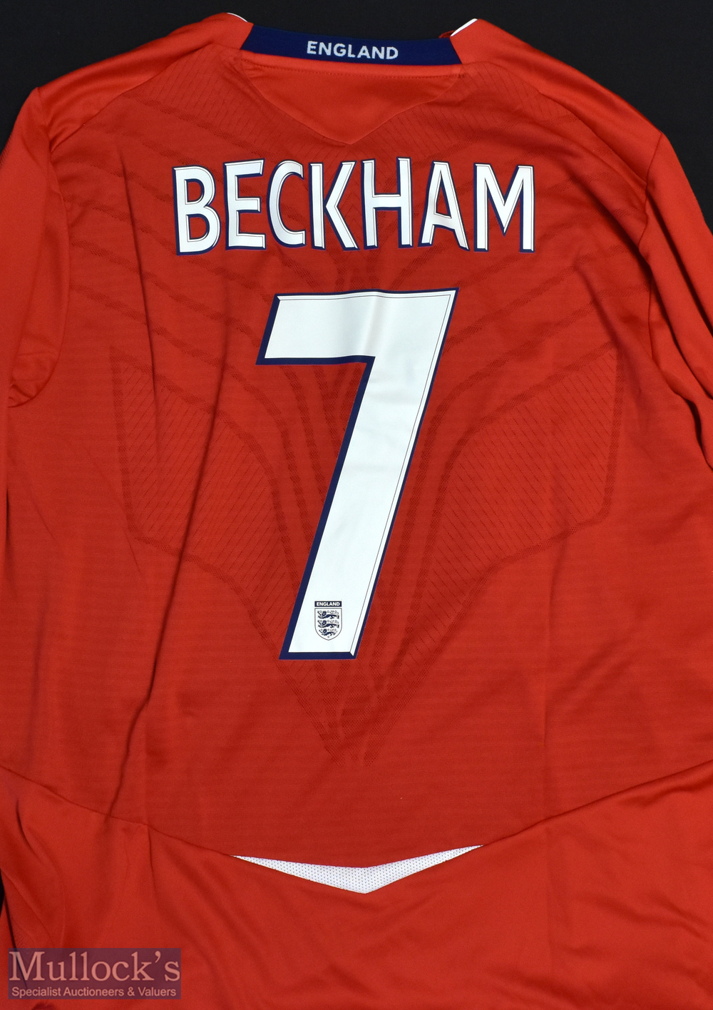 2008 England David Beckham 100th Cap Football Shirt made by Umbro with tag, Long Sleeved, Size XL, - Image 2 of 2