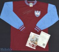 1964 West Ham United FC Replica Signed Football Shirt made by Score Draw, Long Sleeve, Size L with