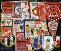 c1960s-1990s Manchester United Football Pennants and Honours with noted ones of Manchester v AC