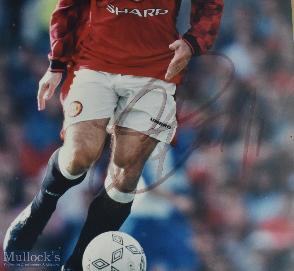 Manchester United Eric Cantona Signed Photograph with a caricature by Griffin both are framed - Image 2 of 2