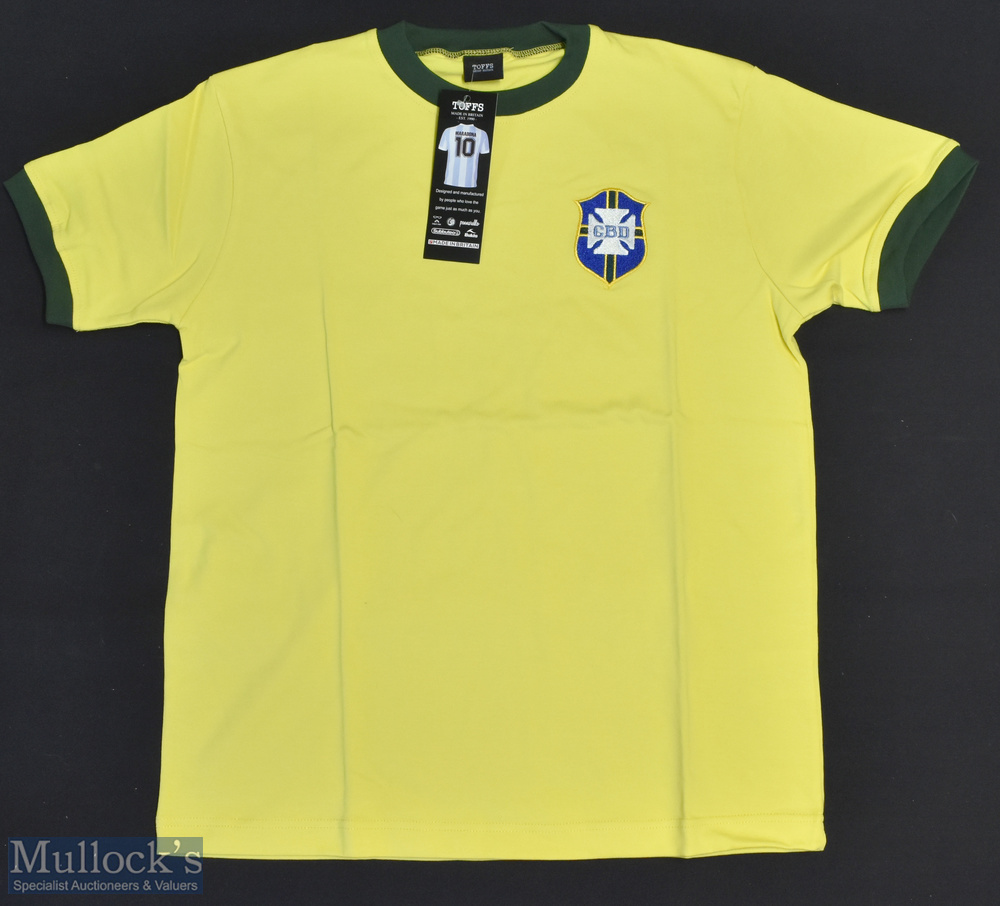 1970 Brazil FC World Cup Replica Football Shirt made by Toffs with Tag, Short Sleeve, Size L