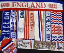 c1970-1990 England Scarf and Hat Collection, to include an Admiral scarf a silk 1970 scarf a World