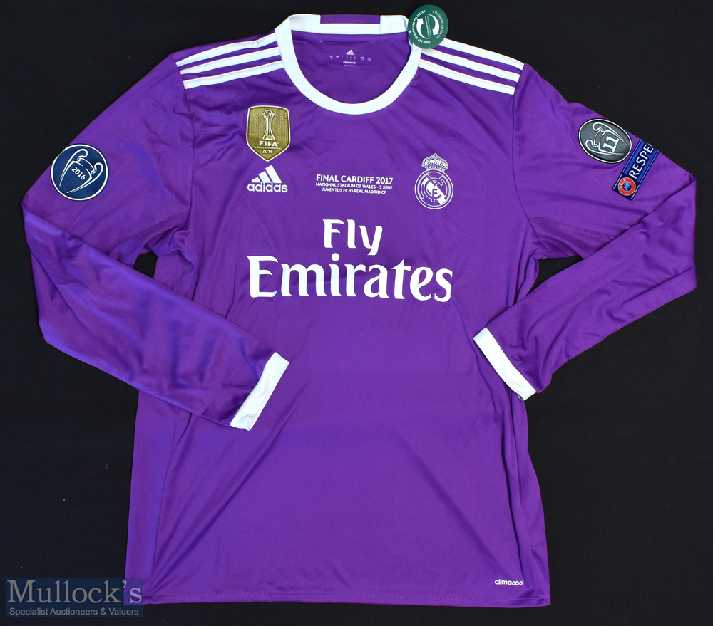 2017 Real Madrid Champions League Final Football Shirt sponsored by Fly Emirates, made by Adidas