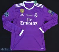 2017 Real Madrid Champions League Final Football Shirt sponsored by Fly Emirates, made by Adidas