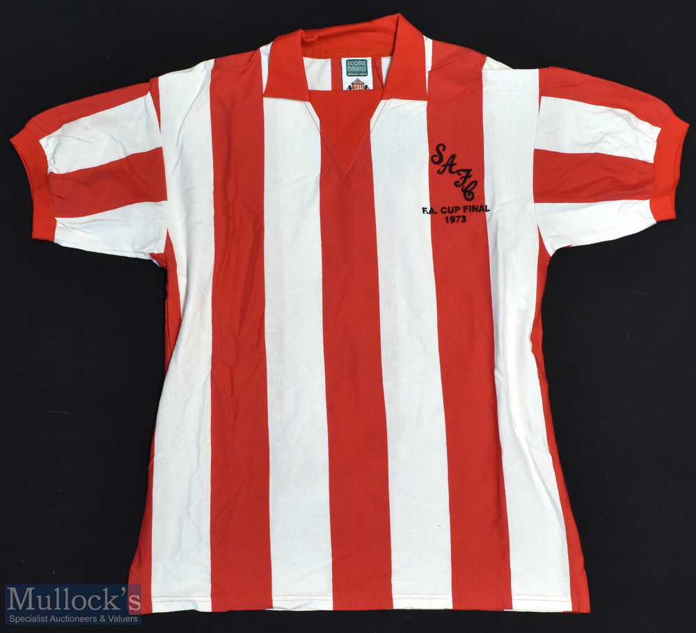 1973 Sunderland FC FA Cup Final Replica Football Shirt made by Score Draw with Tag, Short Sleeve,