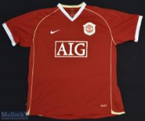 2006/07 Manchester United Football Shirt sponsored by AIG, made by Nike, Short Sleeve, Size XL