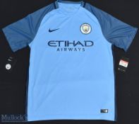 2016/17 Manchester City FC Football Shirt sponsored by Etihad Airways, Made by Nike still with