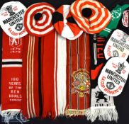 Manchester United Football Scarves+ Hats, to include 1968 European champions scarf, pride of England