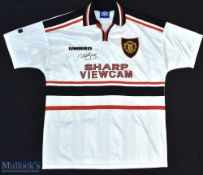1997-1999 Manchester United Away Football Shirt signed by Ryan Giggs, sponsored by Sharp Viewcam,
