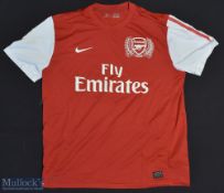 2001 Arsenal FC Football Shirt sponsored by Fly Emirates, Made by Nike, Short Sleeve, Size XL