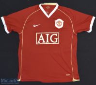 2006/07 Manchester United FC Home Football Shirt sponsored by AIG, Made by Nike, Short Sleeve,