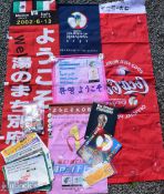 2002 FIFA World Cup Korea/Japan memorabilia to include Coca Cola red street banner; Kobe Wing