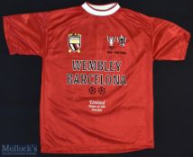 1999 Manchester United Road to Barcelona T Shirt with short sleeves, no size label size would