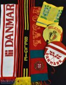 National Team Football Hats, Scarves and Snood to include Denmark cap and scarf, Belgium hat and