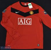 2009-10 Manchester United Football Shirt sponsored by AIG, made by Nike with tag, Long Sleeve with