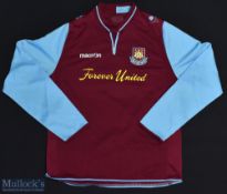2012/13 West Ham United Football Shirt sponsored by Forever United, Made by Macron, Long Sleeve,
