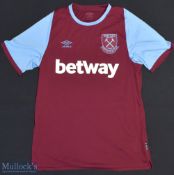 2020 West Ham United FC 125 Years Football Shirt sponsored by Betway, made by Umbro, Short Sleeve,