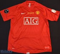 2008 Manchester United Champions League Final Football Shirt sponsored by AIG, made by Nike,