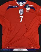 2008 England David Beckham 100th Cap Football Shirt made by Umbro with tag, Long Sleeved, Size XL,