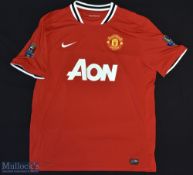 2011-12 Manchester United Football Shirt sponsored by AON, made by Nike, Short Sleeve with