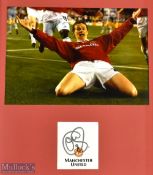 Manchester United Ole Gunnar Solkjaer Colour Photograph, with mounted signature underneath, size #