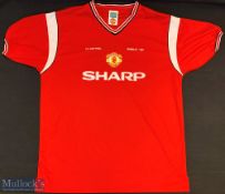 1985 Manchester United FC FA Cup Final Replica Football Shirt made by Score Draw, Short Sleeve, Size
